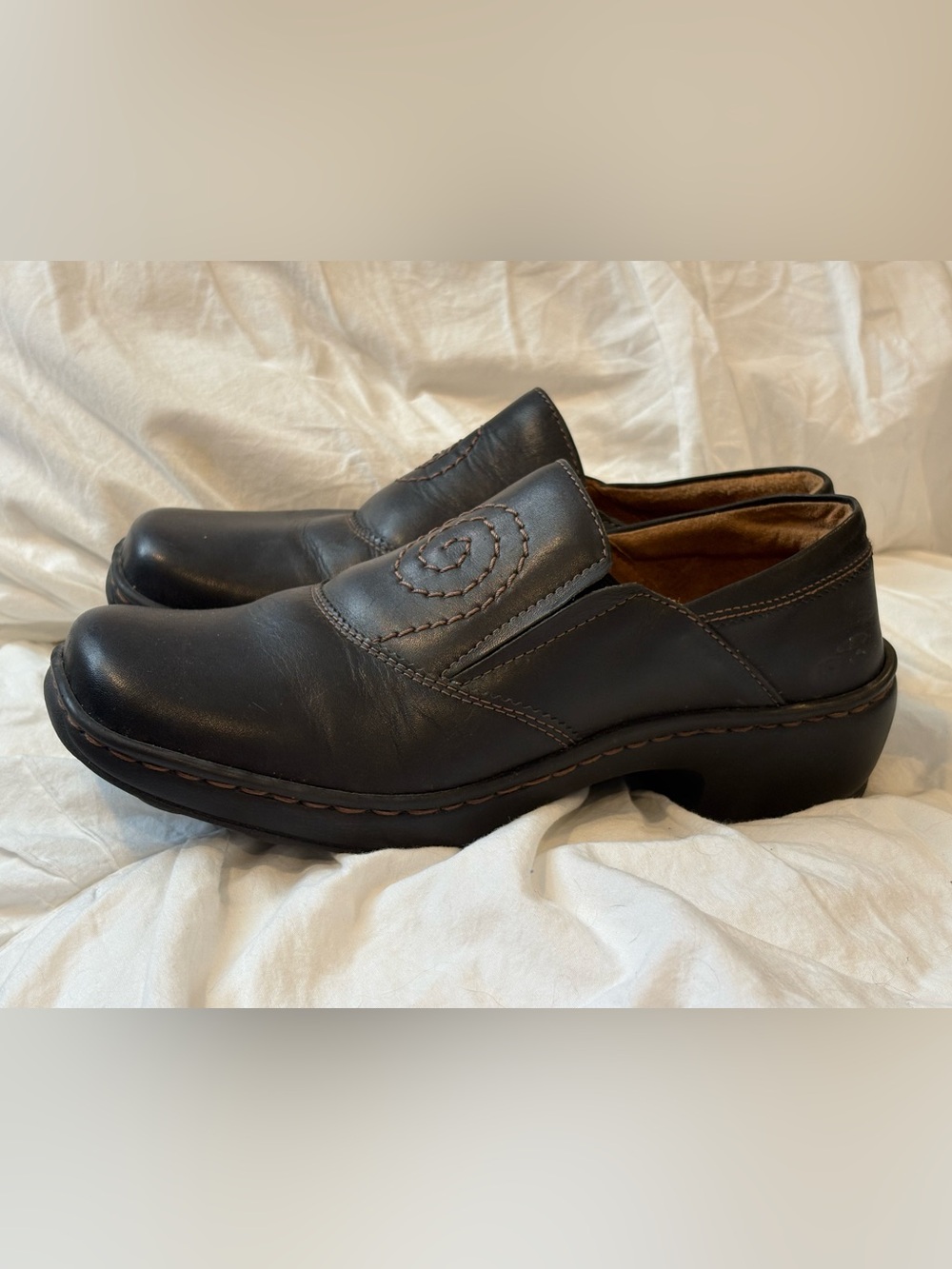 Josef Seibel Black Leather Comfort Clog Loafers EU 38 US 7.5